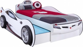 CARBED Кровать-машина Coupe с выдвижной кроватью White 20.03.1310.00 в Пушном - pushnoj.mebel54.com | фото