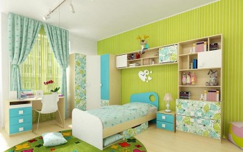 Детская комната Твит (Белый/Зеленый/корпус Клен) в Пушном - pushnoj.mebel54.com | фото