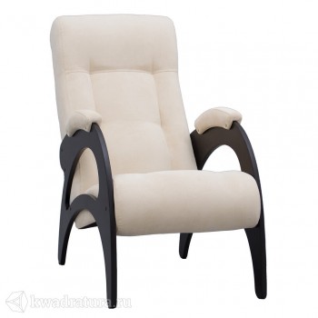 Кресло для отдыха Неаполь Модель 9 без лозы (Венге-эмаль/Ткань Ваниль Verona Vanilla) в Пушном - pushnoj.mebel54.com | фото
