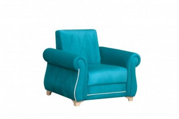 Кресло для отдыха "Порто" (велюр киви бирюза / микровельвет крем) в Пушном - pushnoj.mebel54.com | фото
