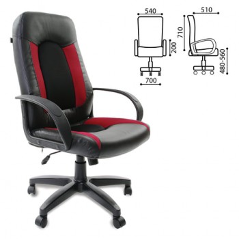 Кресло офисное BRABIX Strike EX-525 (черно-красный) в Пушном - pushnoj.mebel54.com | фото