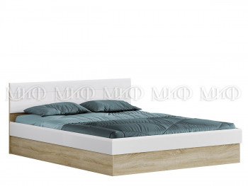 Кровать 1,6 спальня Фортуна (Дуб сонома/белый глянец) в Пушном - pushnoj.mebel54.com | фото