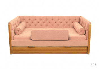 Кровать 180 серии Леди + ящик 15 Бледно-розовый (мягкий бортик/подушка валик) в Пушном - pushnoj.mebel54.com | фото
