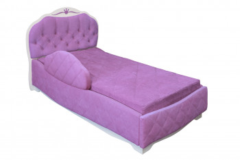 Кровать 190 Гармония Lux 67 Светло-фиолетовый (мягкий бортик) в Пушном - pushnoj.mebel54.com | фото