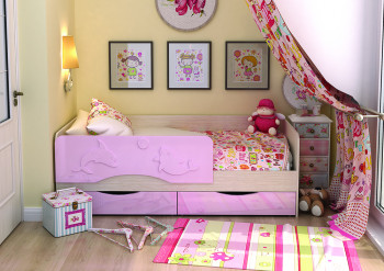 Кровать Алиса КР-812 1,6 Белфорд/Розовый металлик в Пушном - pushnoj.mebel54.com | фото