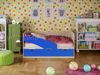Кровать Бабочки 2,0м (Синий матовый) в Пушном - pushnoj.mebel54.com | фото