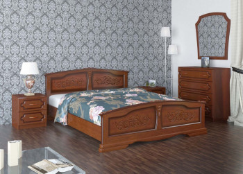 Кровать Елена из массива сосны 800*2000 Орех в Пушном - pushnoj.mebel54.com | фото