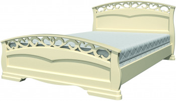 Кровать Грация-1 из массива сосны 1600*2000 Слоновая кость в Пушном - pushnoj.mebel54.com | фото