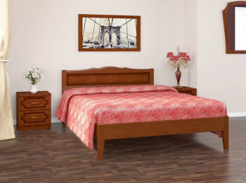 Кровать Карина-7 из массива сосны 1200*2000 Орех в Пушном - pushnoj.mebel54.com | фото