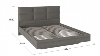 Кровать «Либерти» с мягким изголовьем и подъемным механизмом Хадсон/Ткань Грей/1400 в Пушном - pushnoj.mebel54.com | фото