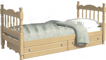 Кровать одинарная Аленка из массива сосны 800*1890 Сосна в Пушном - pushnoj.mebel54.com | фото