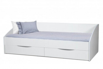 Кровать одинарная "Фея - 3" (симметричная) New/(белый / белый / ДВПО: белый) в Пушном - pushnoj.mebel54.com | фото