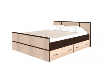 Кровать Сакура с настилом и ящиками 1,4 (Венге/Лоредо) в Пушном - pushnoj.mebel54.com | фото