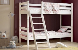 Кровать Соня вариант 10 двухъярусная с наклонной лестницей Белый полупрозрачный в Пушном - pushnoj.mebel54.com | фото