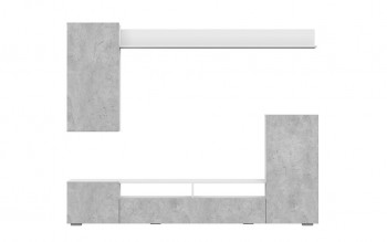 Мебель для гостиной МГС 4 (Белый/Цемент светлый) в Пушном - pushnoj.mebel54.com | фото
