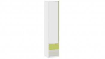 Шкаф для белья комбинированный «Сканди» Дуб Гарден/Белый/Зеленый в Пушном - pushnoj.mebel54.com | фото
