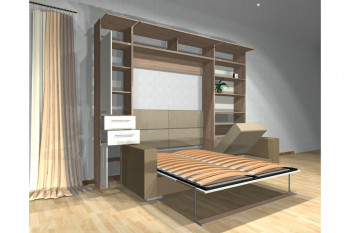 Шкаф-кровать с диваном Каролина в Пушном - pushnoj.mebel54.com | фото
