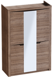 Шкаф трехдверный Соренто Дуб стирлинг/Кофе структурный матовый в Пушном - pushnoj.mebel54.com | фото